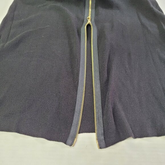 Calvin Klein Dress Womens L‎ Black Zipper Front Sweater 3/4 Sleeve Sheath Knit - Picture 10 of 14